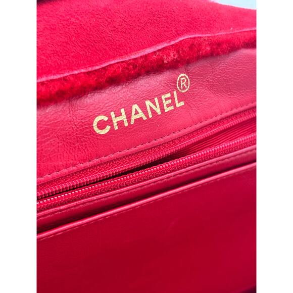 Chanel Mouton Red Suede Shearling Fur Tote✨ - Picture 6 of 9